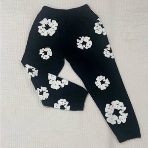 Kids Black Floral Joggers
